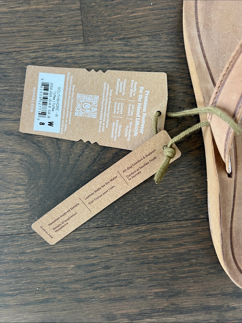 OluKai Women's Southshore -Toffee Thong Sandals New! Size 8 - Picture 3 of 4